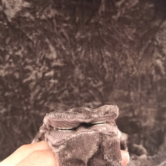 Altar’d State Crushed Velvet Ruffle Body Suit S - Picture 3 of 4